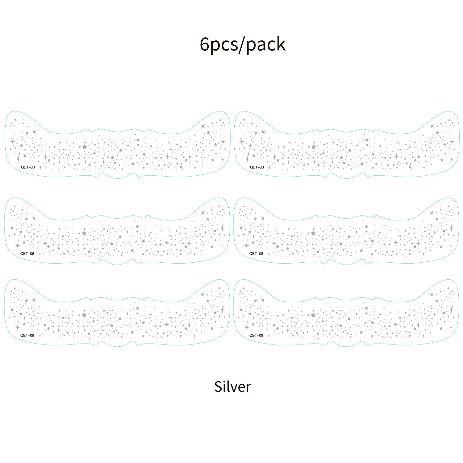 6Pcs Fake Freckle Stickers for Women Waterproof Golden Silver Glitter Temporary Tattoos for Face Makeup Holiday Music Party