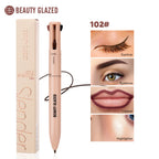 Beauty Glazedmulti-Function Beauty Glazed 4-In-1 Makeup Pen Waterproof Cosmetic Pencil for Eyeliner Brow Lip Highlighter