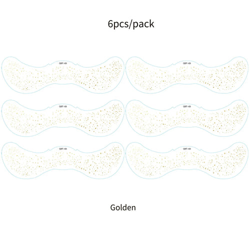 6Pcs Fake Freckle Stickers for Women Waterproof Golden Silver Glitter Temporary Tattoos for Face Makeup Holiday Music Party