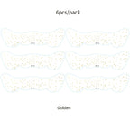 6Pcs Fake Freckle Stickers for Women Waterproof Golden Silver Glitter Temporary Tattoos for Face Makeup Holiday Music Party